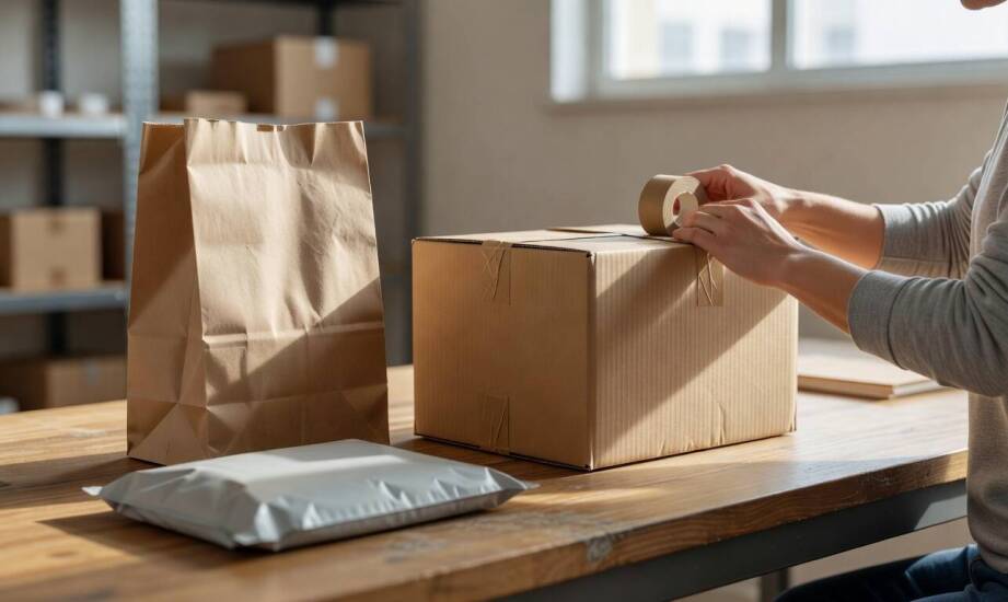 Wysyłka e-commerce w gabarycie C: kiedy karton, torba papierowa lub foliopak ma sens