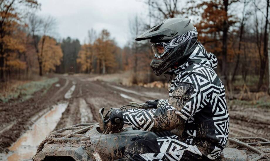 Kiedy kontrastowy wzór w kurtce i goglach ma sens podczas jazdy na quadzie i motocrossie