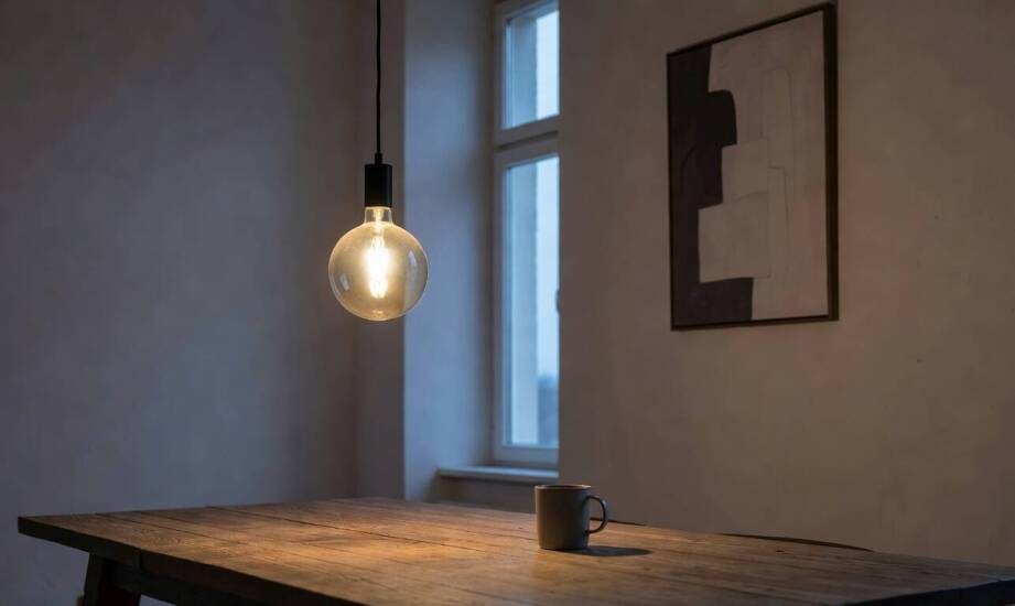 Kiedy lampa wisząca z widoczną żarówką pasuje do wnętrza, a kiedy razi