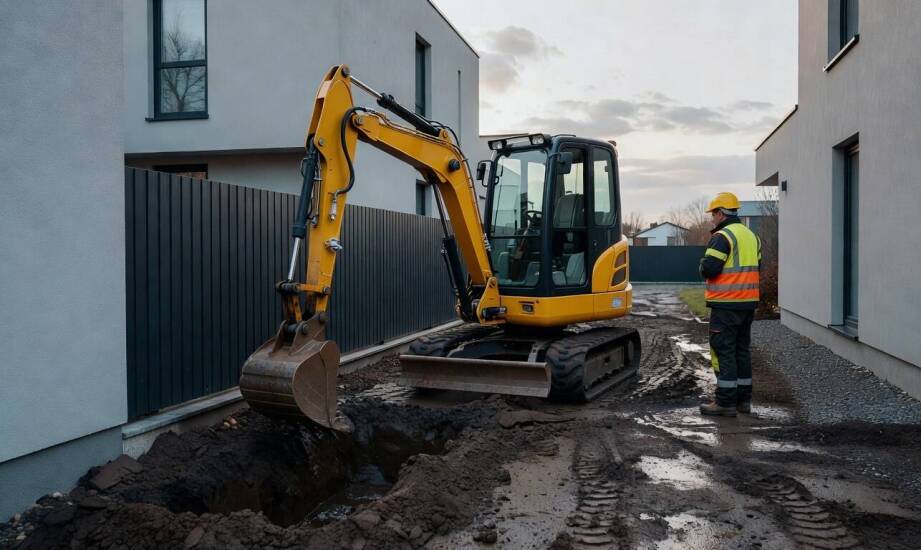 Jak warunki działki decydują o potrzebie koparki przy wykopie pod szambo betonowe