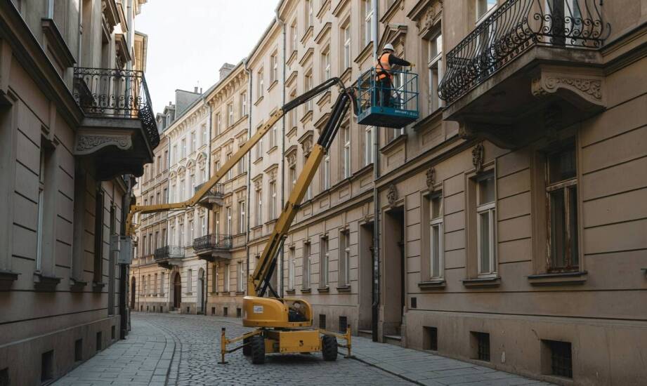 Rodzaje podnośników koszowych i dobór do pracy w gęstej zabudowie miejskiej