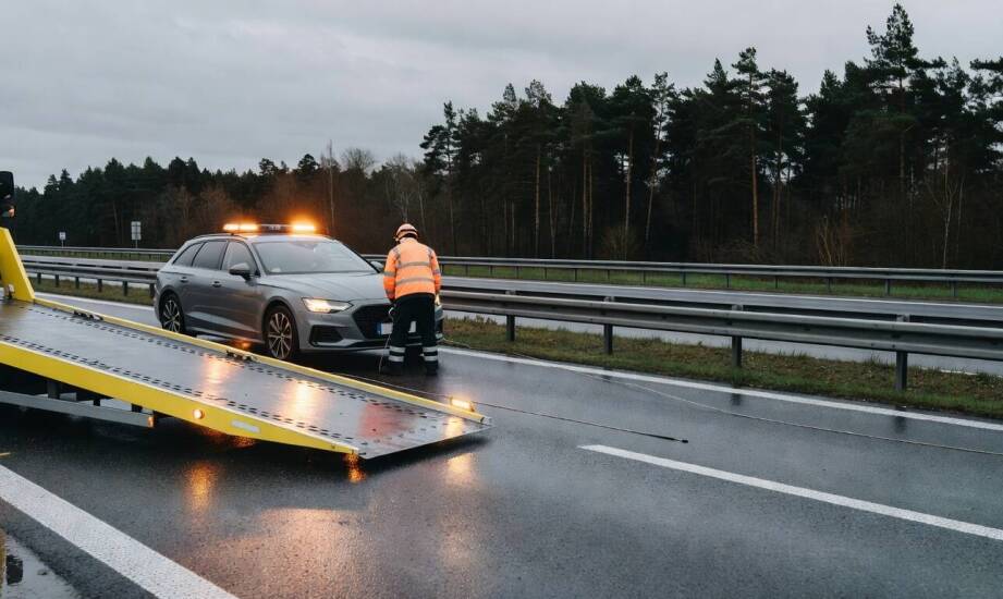 Jak przebiega odholowanie auta po awarii z drogi ekspresowej między Kępnem a Sycowem