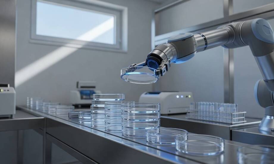 Dlaczego jednorazowa szalka z plastiku wspiera automatyzację i ogranicza kontakt ręczny w laboratorium