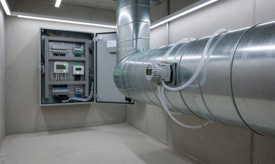 Jak timer elektroniczny współpracuje z pomiarem spadku ciśnienia i czujnikami jakości powietrza w wentylacji