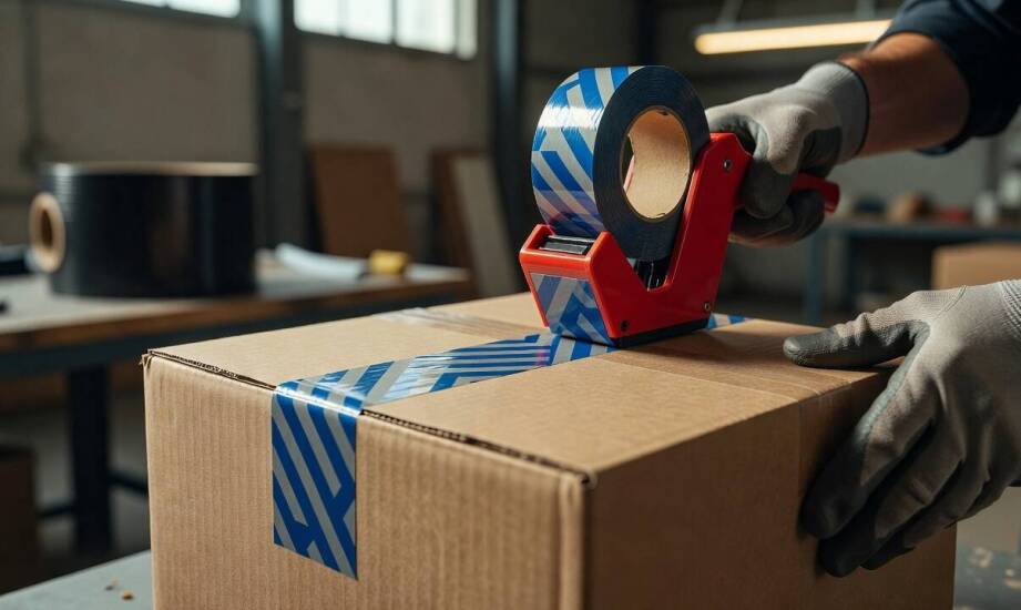 Taśmy z akrylowym klejem i nadrukiem — kiedy sprawdzają się w logistyce B2B