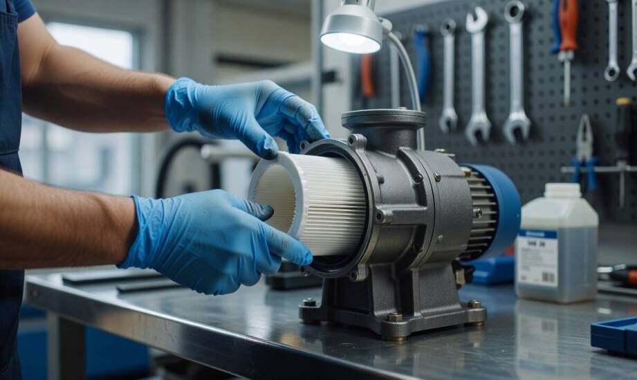 Wymiana oleju i filtrów w pompie próżniowej — od czego zależy poprawność serwisu w zakładzie