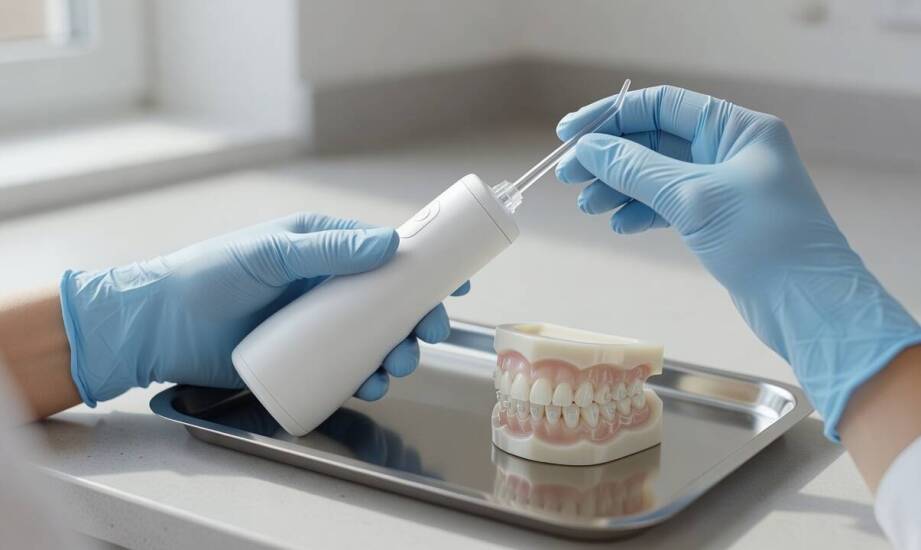 Kiedy płukanie strumieniem wody ma sens u pacjentów z implantami, aparatem i chorobą przyzębia