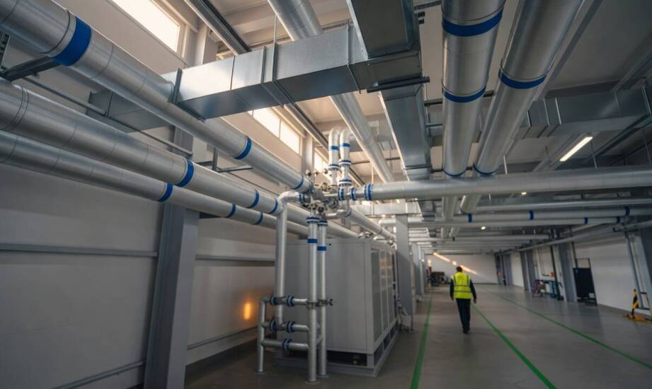 Jak układ wody lodowej z free coolingiem stabilizuje temperaturę hali produkcyjnej