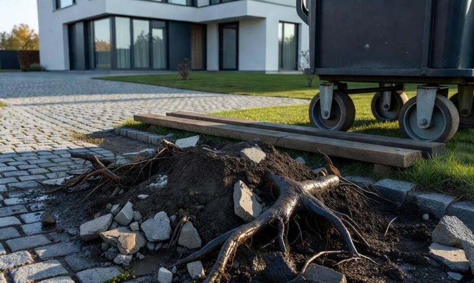 Ziemia, korzenie i resztki betonu — zasady zarządzania ciężkimi odpadami podczas przebudowy posesji
