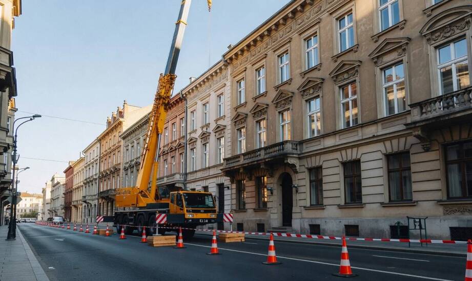 Zajęcie pasa drogowego i dokumentacja BHP – formalne przygotowanie inwestycji do pracy mobilnych żurawi w mieście