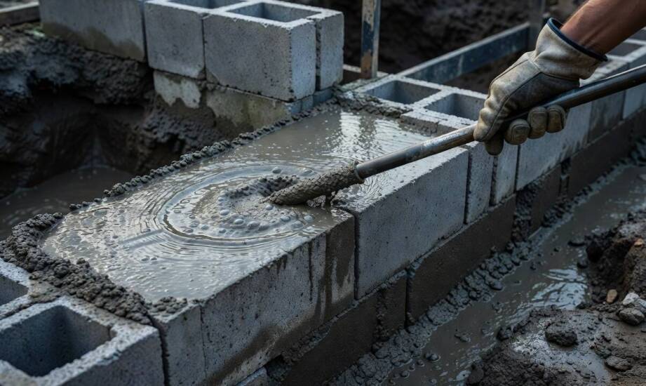 Błędy przy zalewaniu szalunku traconego — wpływ procedury betonowania na szczelność fundamentów w podmokłym gruncie