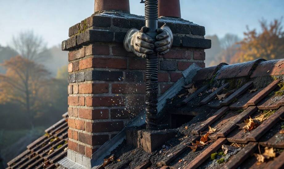 Kiedy tradycyjna szczotka to za mało — na czym polega mechaniczne usuwanie szklistej sadzy z komina