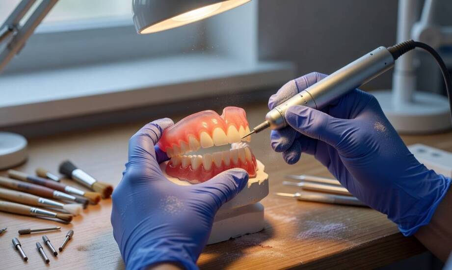 Proces laboratoryjnego wykonania protezy całkowitej — różnice między obróbką tradycyjnego akrylu a tworzyw termoplastycznych