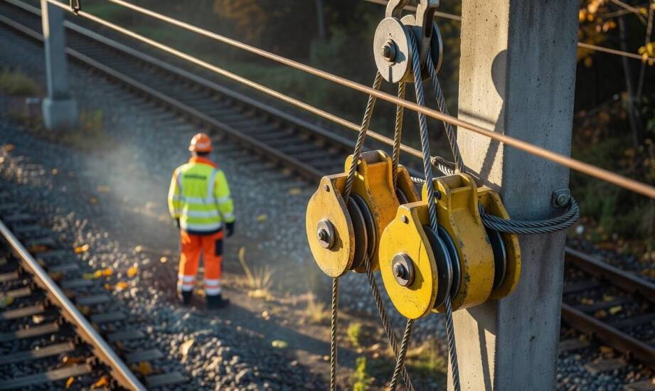Redukcja siły naciągu w terenie — mechanika pracy wielokrążków przy przemieszczaniu ciężkich przewodów