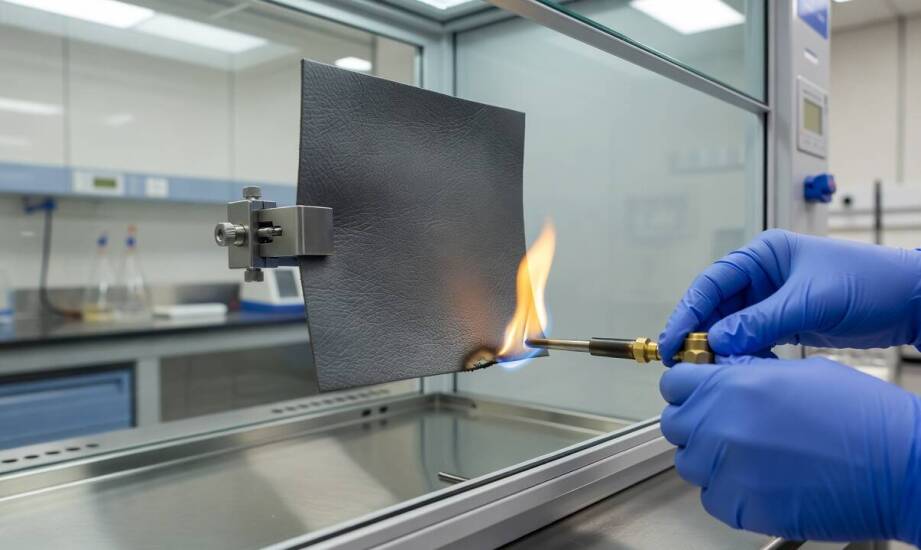Badania laboratoryjne i normy trudnopalności — na czym polega certyfikacja przy produkcji sztucznej skóry