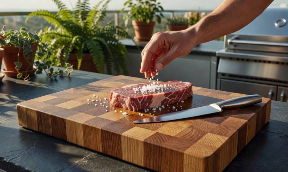 Przygotowanie surowego mięsa na grill — jak struktura deski wpływa na higienę i bezpieczeństwo żywności