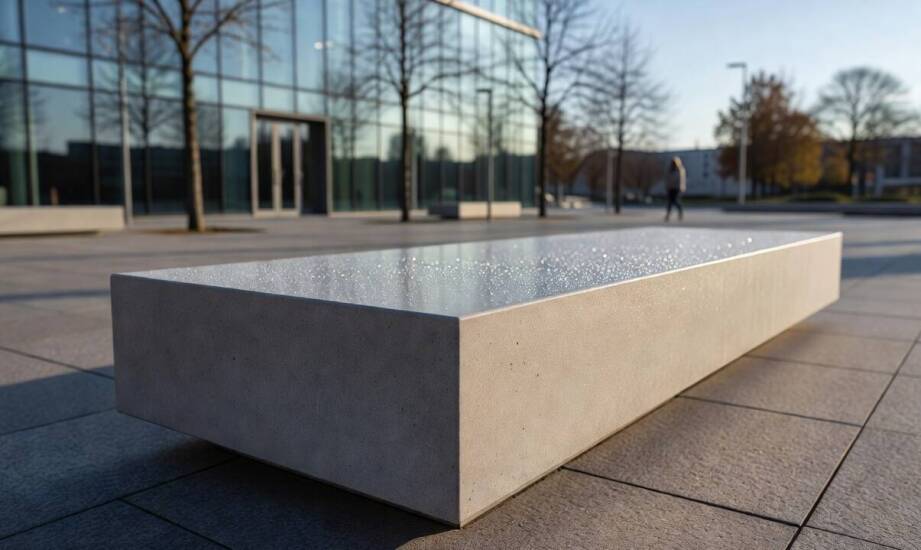 Beton architektoniczny w inwestycjach — jak niska porowatość materiału wydłuża żywotność ciężkich ławek parkowych