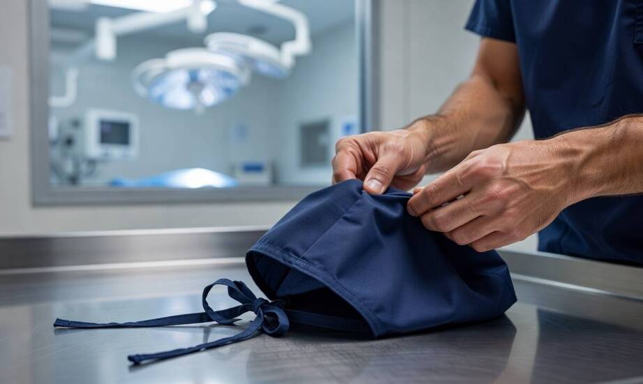 Termoregulacja na bloku operacyjnym — dlaczego dobór materiału w męskim nakryciu głowy wpływa na zmęczenie chirurga