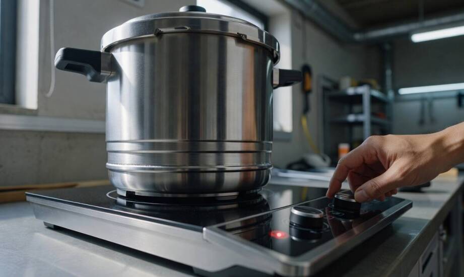 Parametry techniczne szybkowaru kompatybilnego z płytą elektromagnetyczną jako zbiornika do małej destylacji
