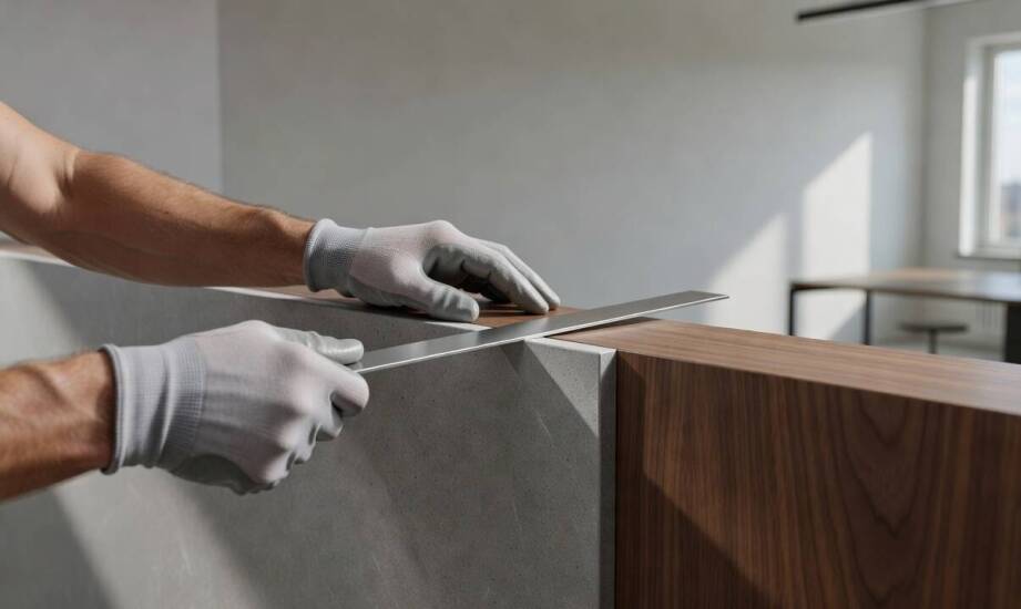 Detale zlicowane i łączenie materiałów — projektowanie wielkoformatowych okładzin ściennych w wymagających wnętrzach