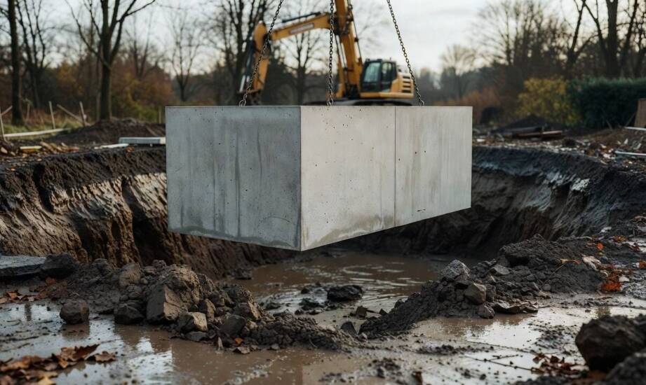 Prefabrykowany zbiornik a wylewanie betonu na działce — różnice w technologii, szczelności i czasie realizacji