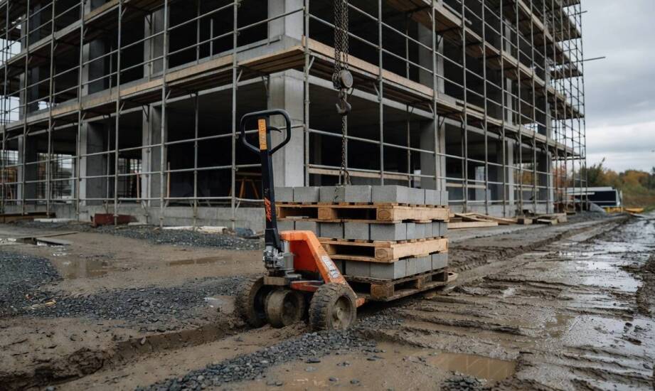 Dlaczego nierówny plac budowy zmienia zasady transportu palet i podnoszenia materiałów