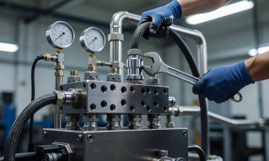 Podłączenie rozdzielacza do przemysłowego zasilacza hydraulicznego: spadki ciśnienia, przegrzewanie i błędy montażu