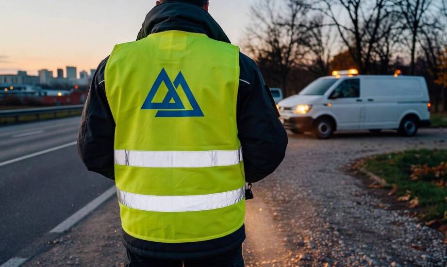 Kamizelka odblaskowa z oznaczeniem firmy w pracy terenowej: widoczność, warstwy i czytelność znakowania