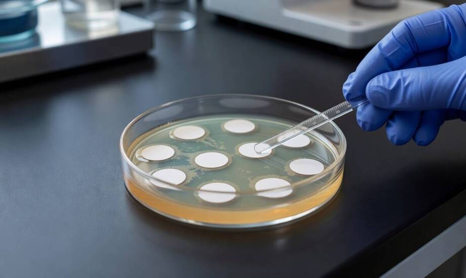 Antybiogram w laboratorium — wpływ parametrów naczyń na odczyt stref zahamowania wzrostu