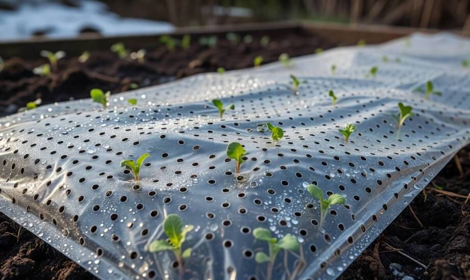 Jak gęstość otworów w folii zmienia warunki dla wczesnych warzyw na grządce