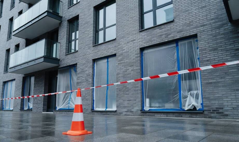 Jak zabezpiecza się okna, balkony i otoczenie przed myciem elewacji na wysokości