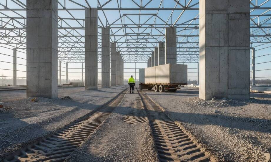 Jak własna produkcja prefabrykatów wpływa na harmonogram budowy hali i przekazanie odpowiedzialności
