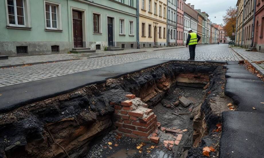 Dawny układ śródmieścia Opola jako główny czynnik ryzyka przy pracach ziemnych