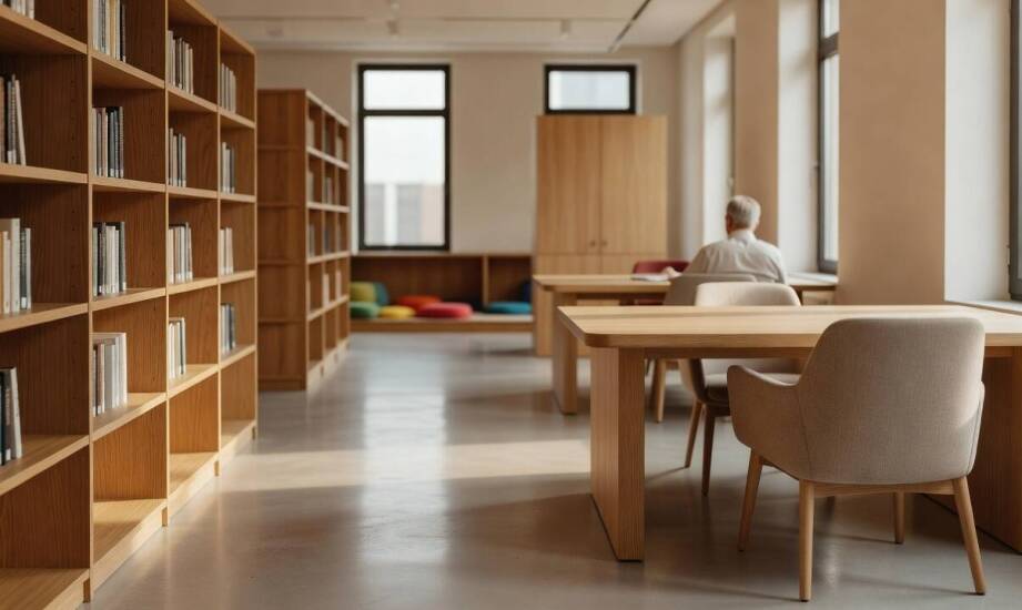 Jak wysokość, zasięg i układ mebli zmieniają komfort różnych użytkowników biblioteki