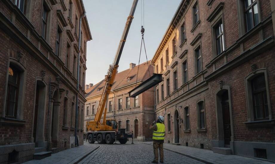 Jak dokumentacja budowy i uzgodnienia terenu warunkują użycie dźwigu w Małopolsce