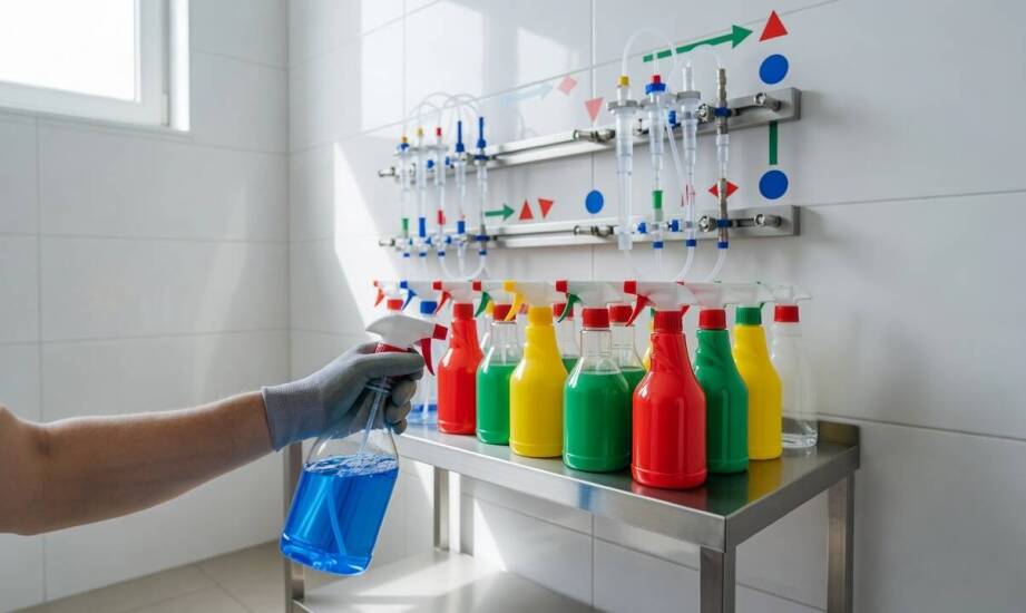 Jak rozdzielić dozowanie i magazynowanie chemii czyszczącej między biurem a halą