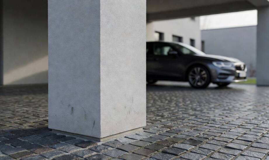 Które miejsca tynkowanego carportu najszybciej się brudzą i pękają