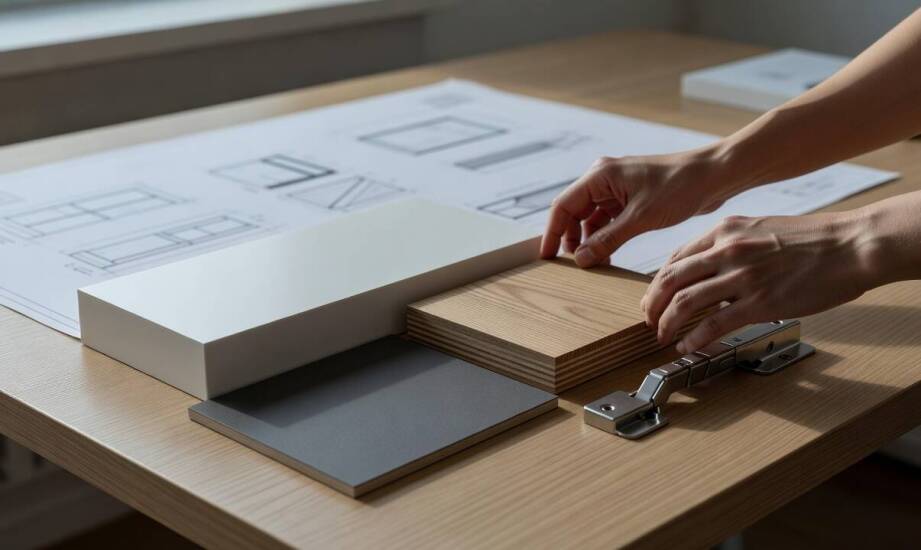 Paszport materiałowy w meblach z HPL, forniru i solid surface — co opisać