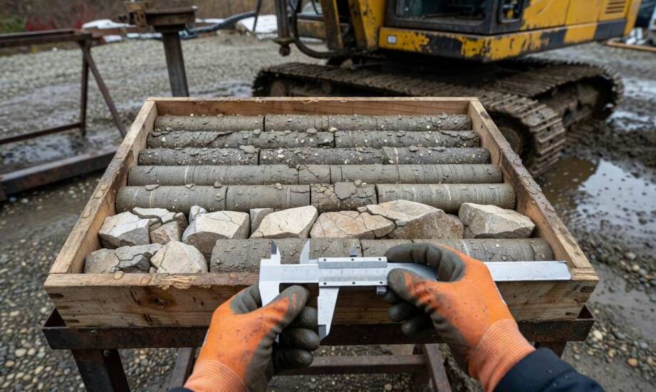 Jak kategorie próbek A i B oraz uzysk rdzenia wpływają na wiarygodność rozpoznania gruntu