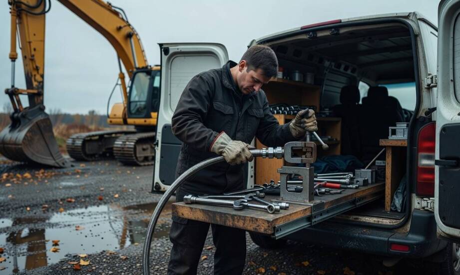 Jak przebiega interwencja serwisowa w terenie, gdy układ hydrauliczny zatrzymuje maszynę na zmianie