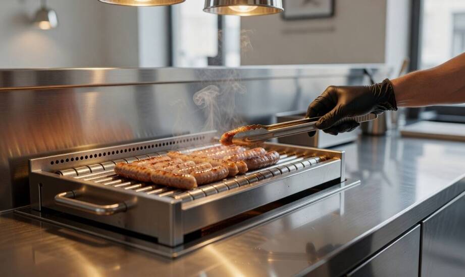 Grill rolkowy w kuchni gastronomicznej — jak ustawić stanowisko pod higienę, tempo i ergonomię pracy