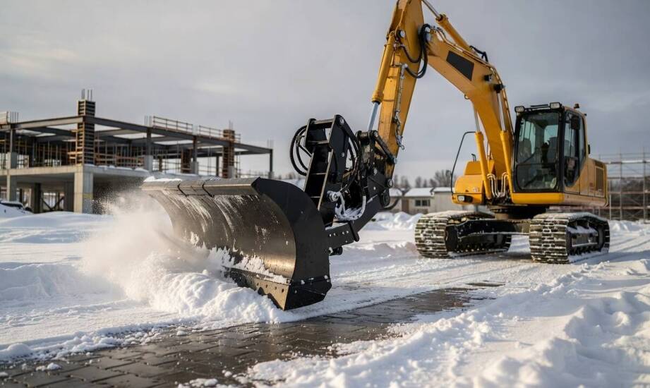 Jak dobrać pług śnieżny do koparki pod masę, hydraulikę i rodzaj nawierzchni
