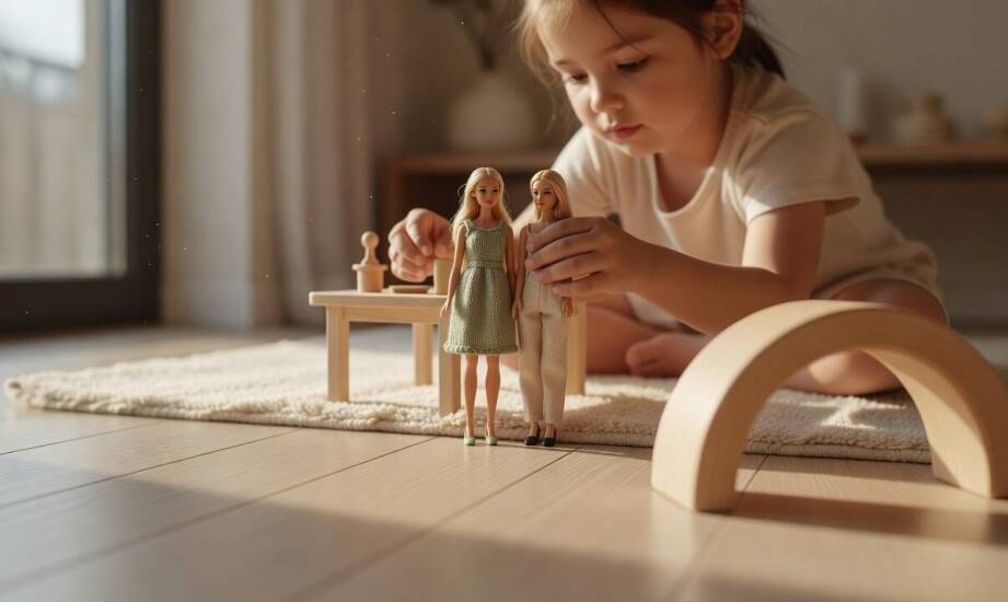 Zabawa lalką Barbie jako trening proszenia, odmawiania i czekania na swoją kolej