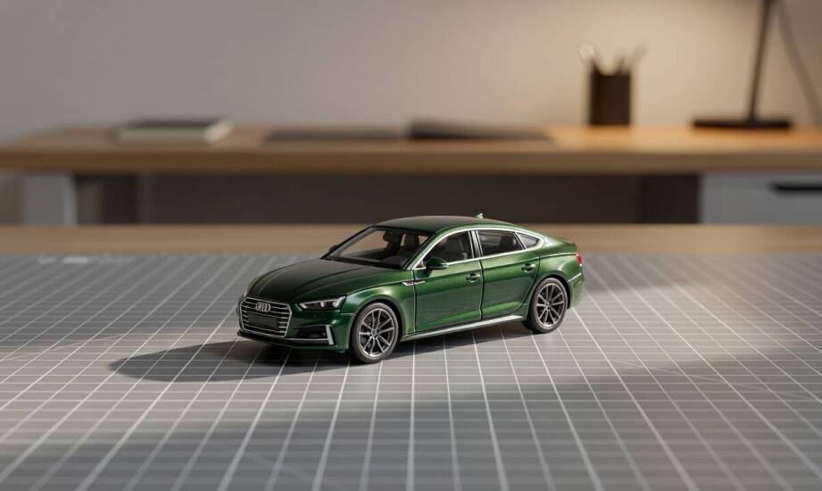 Zielone Audi A5 w 1:64 — jak po sylwetce odróżnić właściwą wersję nadwozia