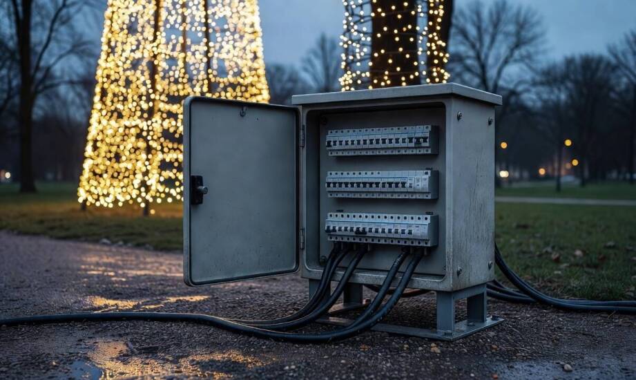 Jak zaplanować zasilanie i zabezpieczenia dużej iluminacji świątecznej montowanej na zewnątrz