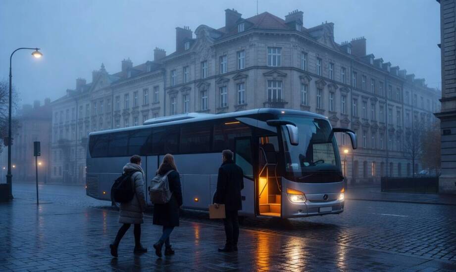 Rytm jednodniowego wyjazdu szkolnego do Oświęcimia z Łodzi — od zbiórki po powrót
