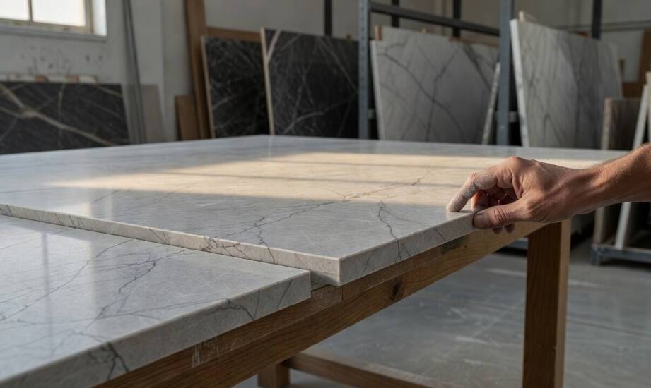 Jak odróżnić spiek kwarcowy od gresu porcelanowego, zanim zapiszesz materiał w projekcie blatu