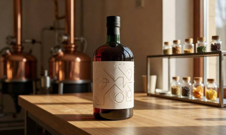 Jak etykieta nalewki na szklanej butelce łączy obowiązkowe informacje z odpornością na alkohol