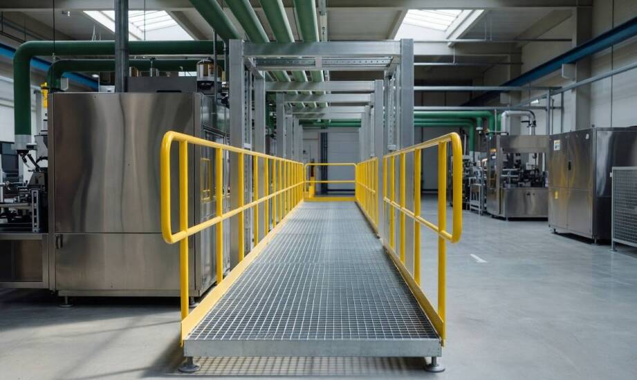 Jak zaplanować geometrię podestu WEMA wokół maszyn i instalacji w hali produkcyjnej