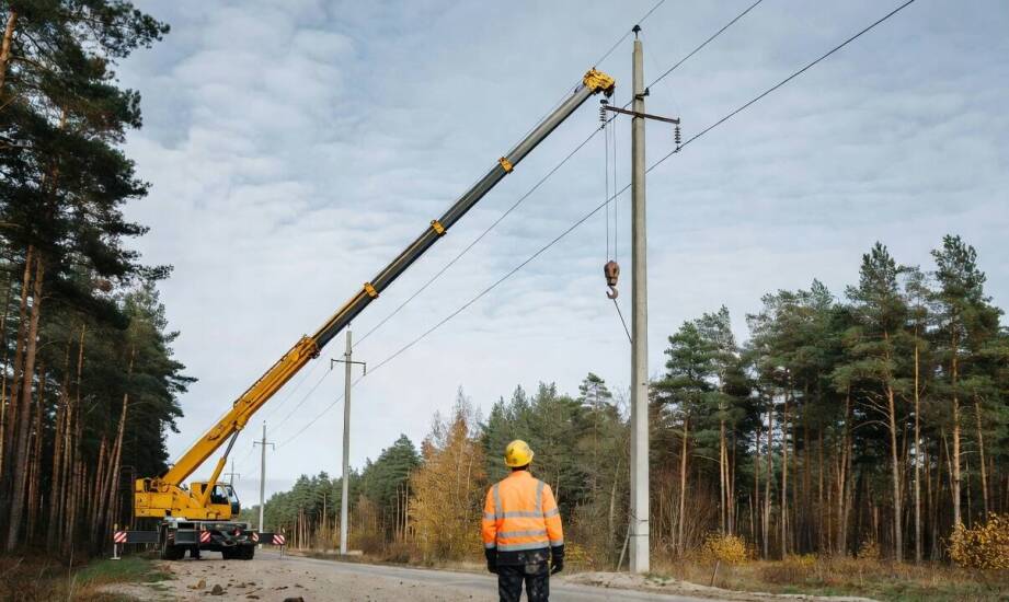 Prace żurawiem samojezdnym przy liniach energetycznych w okolicach Tucholi — kiedy ryzyko elektryczne wymaga odrębnego planu